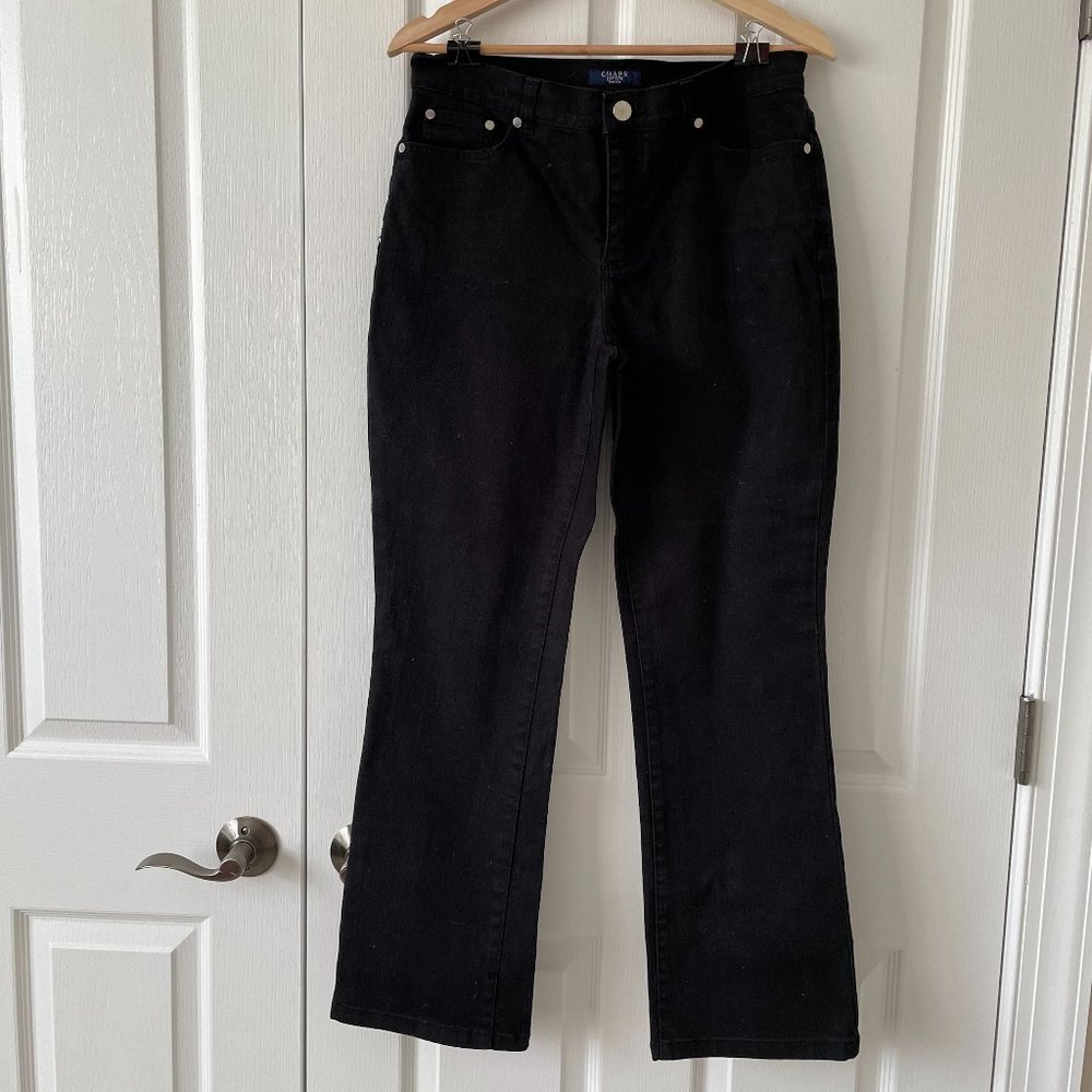 Chaps Ladies  Black Denim Straight Leg Jeans Size 8P